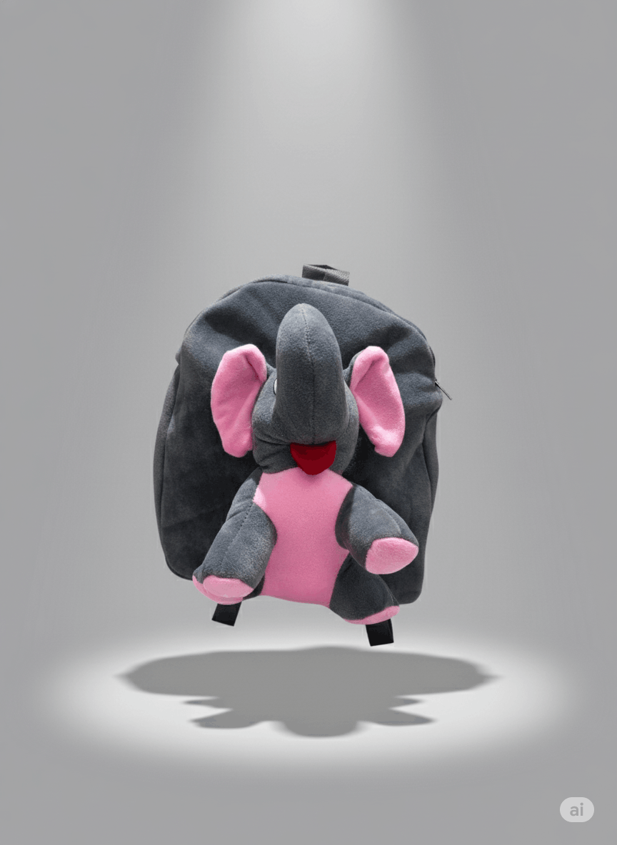 Cute Grey Elephant Plush Backpack for Kids Soft Animal School Bag for Toddlers Preschool Boys and Girls